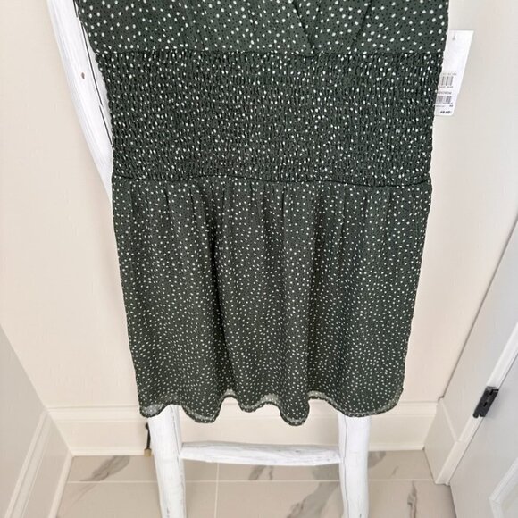 BP Smocked Waist Chiffon Mini Dress Green Sz XS - Picture 4 of 11